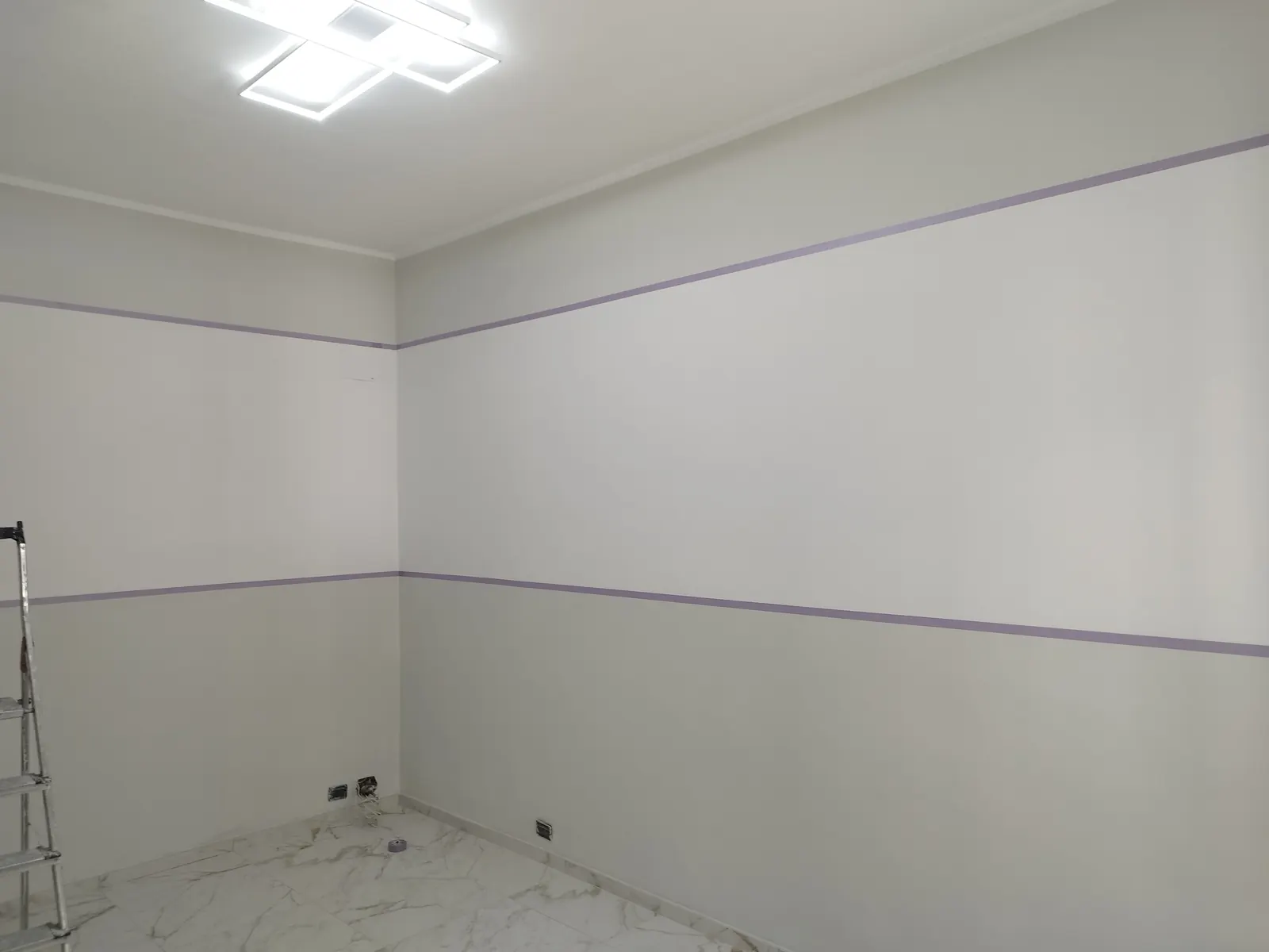 Tracciamento delle fasce della finitura geometrica — Appartamento in Crocetta, Torino