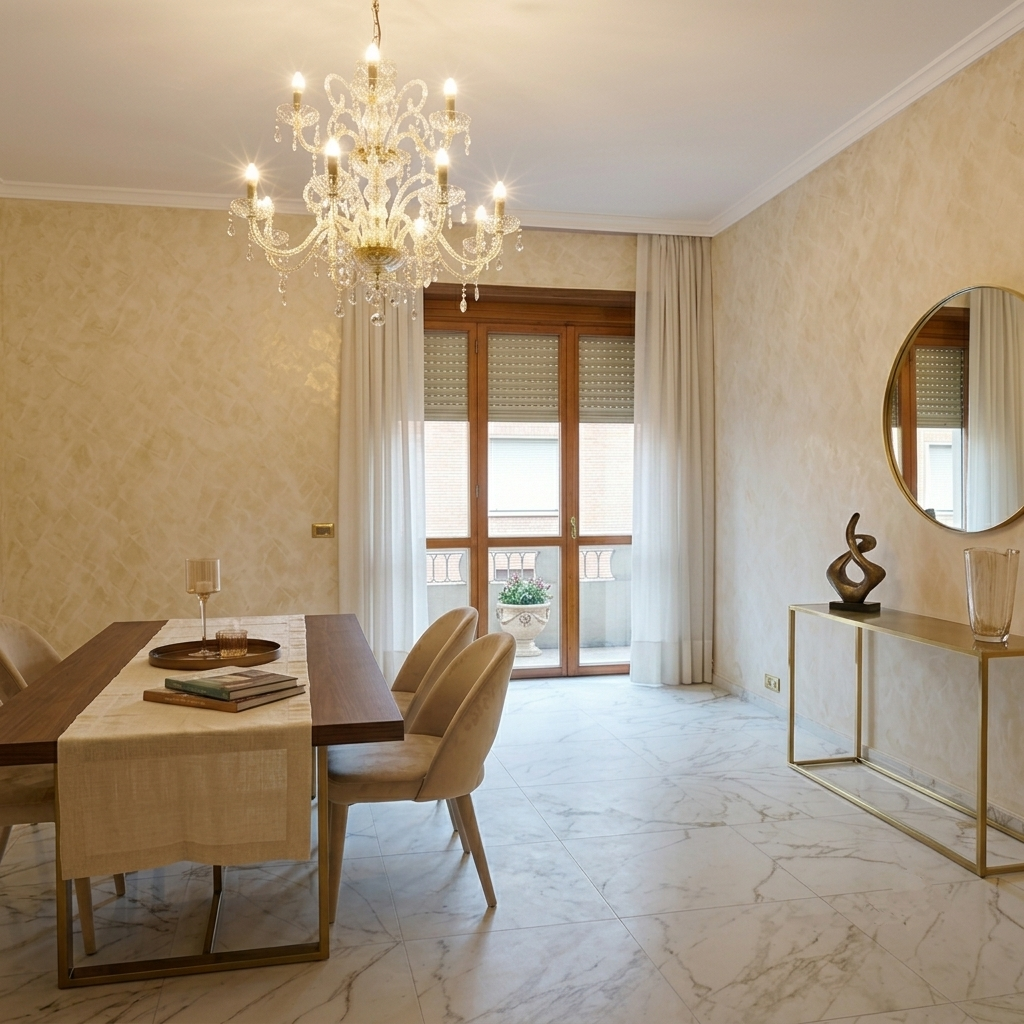Sala da pranzo finitura oro